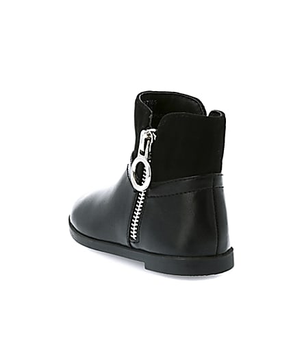 360 degree animation of product Mini girls black circle side zip boots frame-7