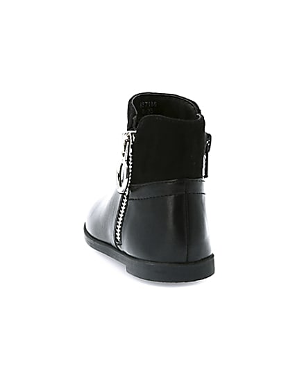 360 degree animation of product Mini girls black circle side zip boots frame-8