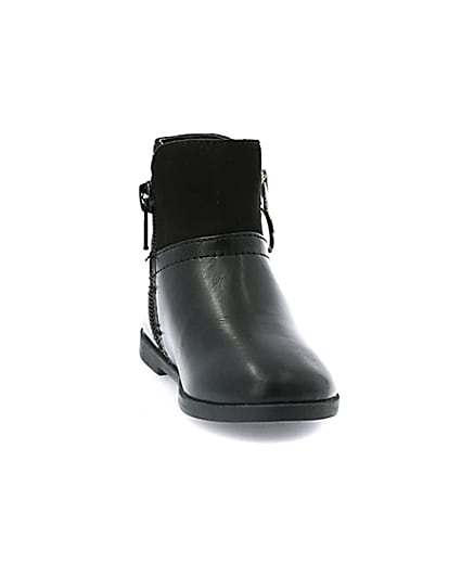 360 degree animation of product Mini girls black circle side zip boots frame-20