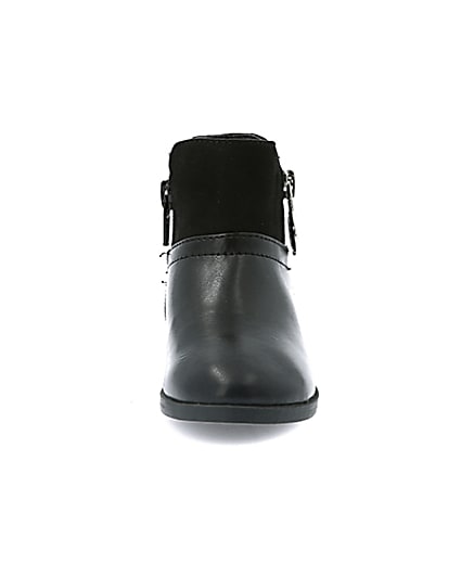 360 degree animation of product Mini girls black circle side zip boots frame-21