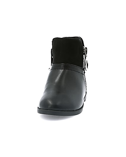 360 degree animation of product Mini girls black circle side zip boots frame-22