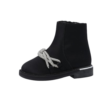 Diamante black best sale ankle boots