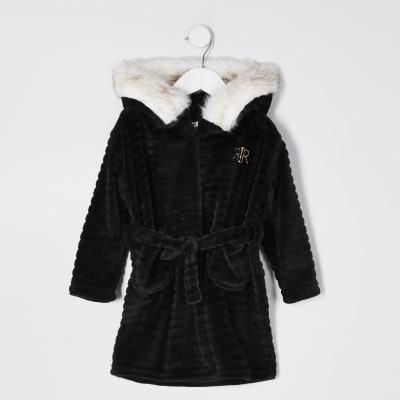 river island girls black coat