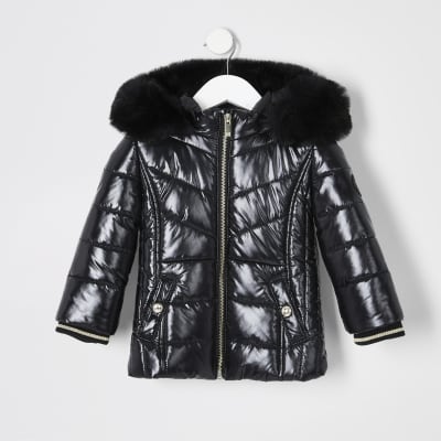 girls long padded coat