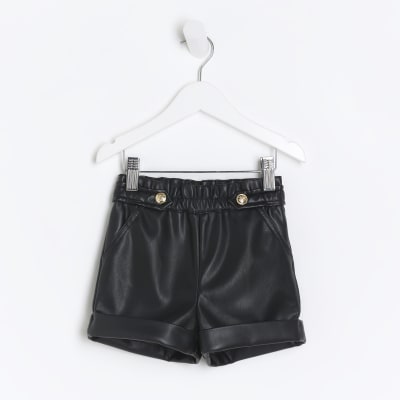 river island leather shorts