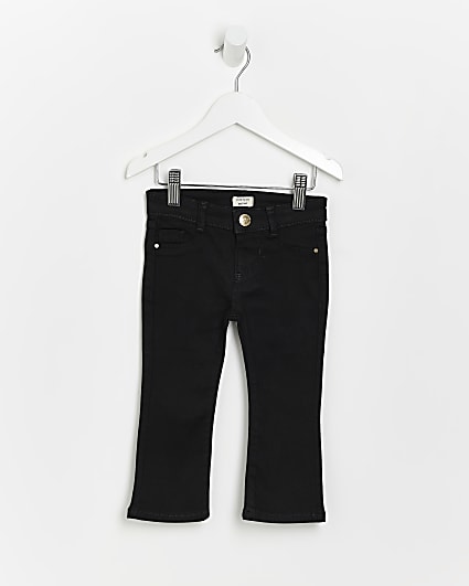 Mini girls black flared jeans