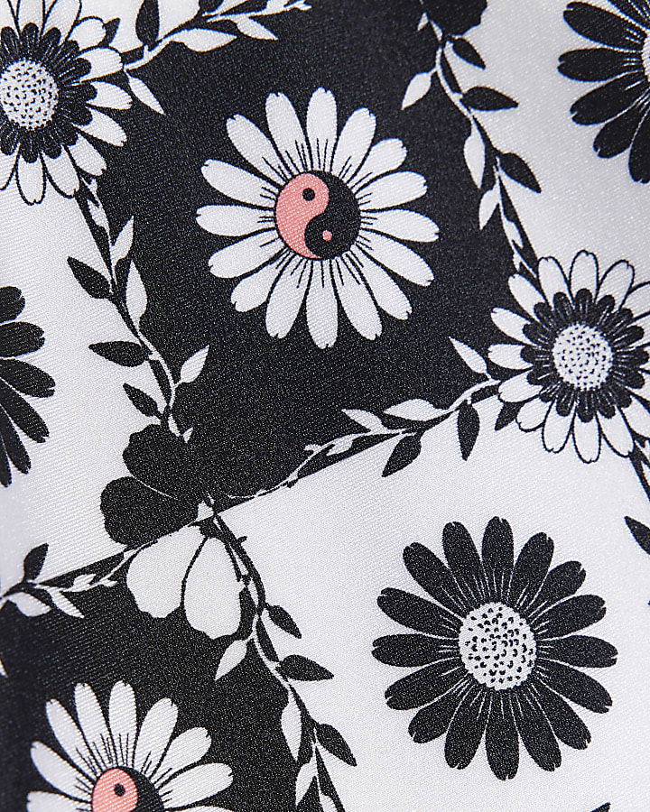 Mini girls Black floral long sleeve Swimsuit