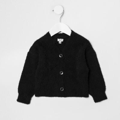 next black fluffy cardigan