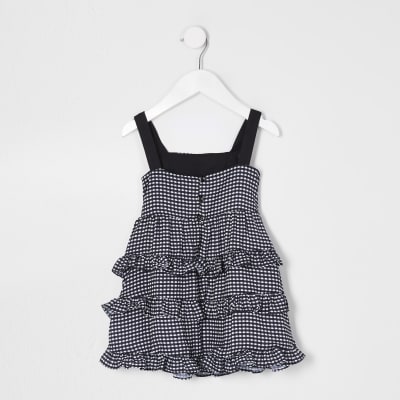 girls black gingham dress