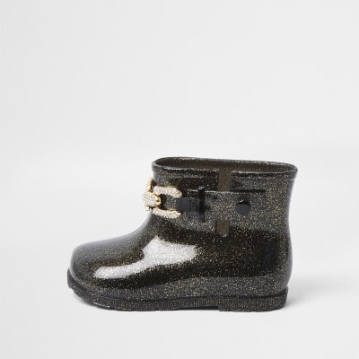 girls black sparkly boots
