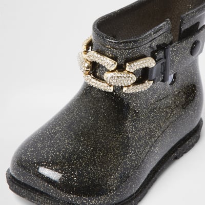 girls black sparkly boots