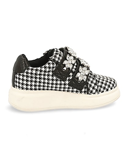 360 degree animation of product Mini girls black houndstooth trainers frame-14