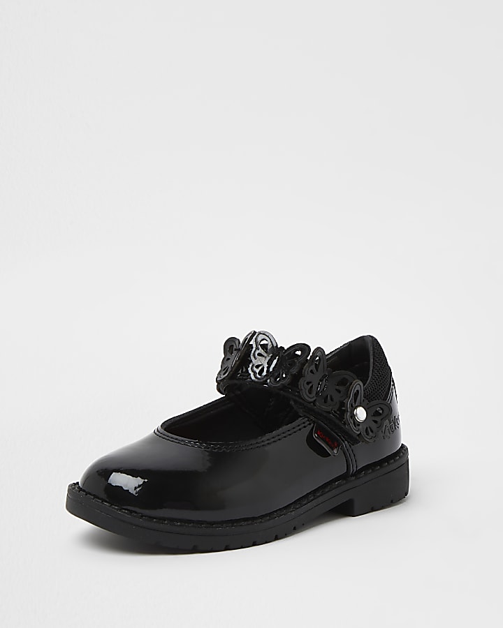 Mini girls black Kickers butterfly shoes