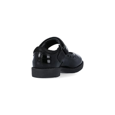 360 degree animation of product Mini girls black Kickers star embossed shoes frame-11