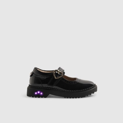 Mini Girls Black Light Up Shoes