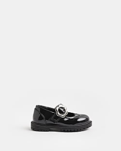 Mini girls Black Mary Jane patent shoes