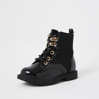 river island patent lace up boots