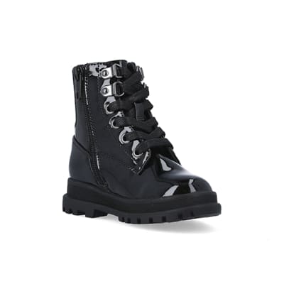 Black patent 2025 hiker boots