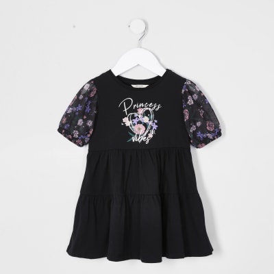river island girls black dress