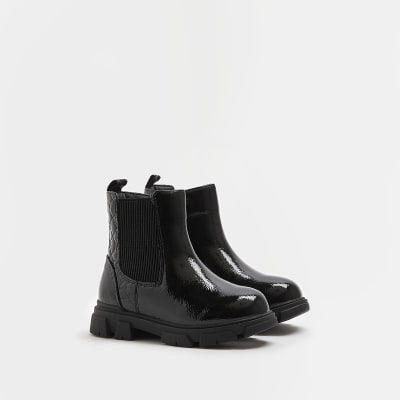 Black chelsea shop boots girls