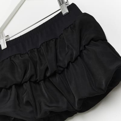 Mini girls black puff ball skirt