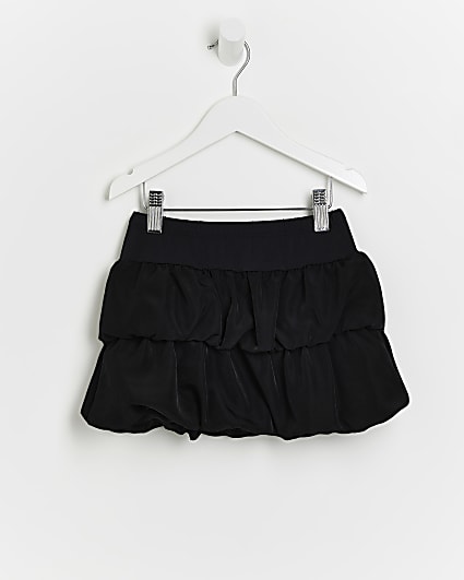 Mini girls black puff ball skirt