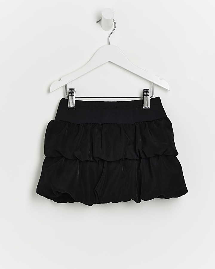 Mini girls black puff ball skirt