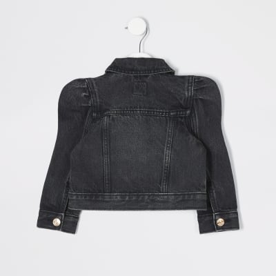 mini black denim jacket