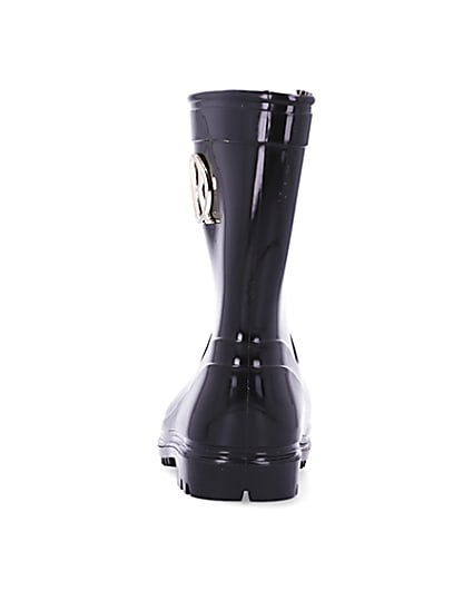 360 degree animation of product Mini girls black RI branded wellie boots frame-9