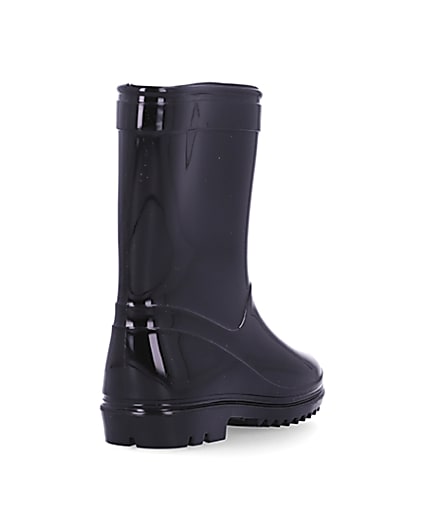 360 degree animation of product Mini girls black RI branded wellie boots frame-11