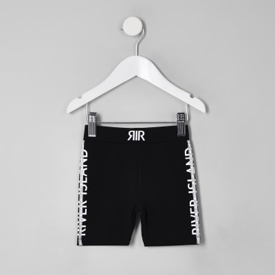 black jersey mini cycling shorts