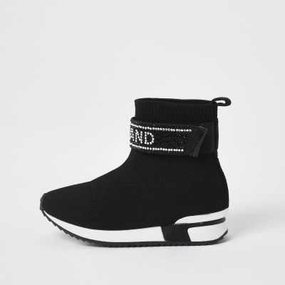 black sock trainer boots