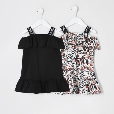 river island girls black dress