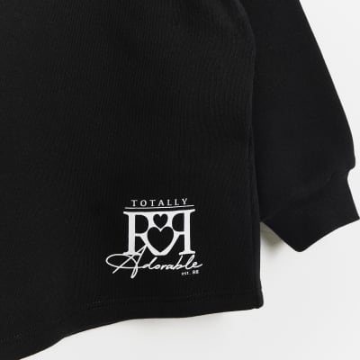 Mini Girls Black RI Logo Sweatshirt