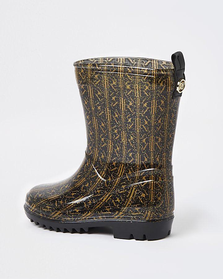 River Island Girls Shoes Boots Rain Boots Mini girls RI monogram rain boots 