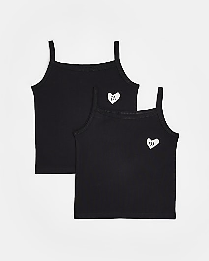 Mini girls black RI vest 2 pack
