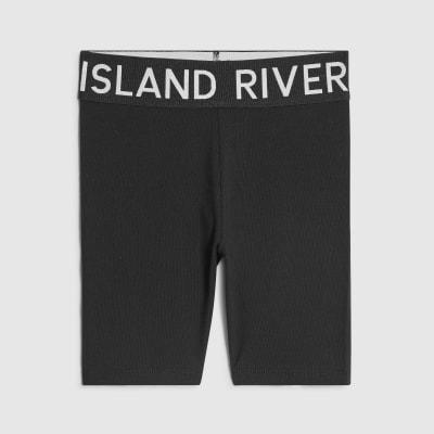 Mini Girls Black RI Waistband Cycle Shorts