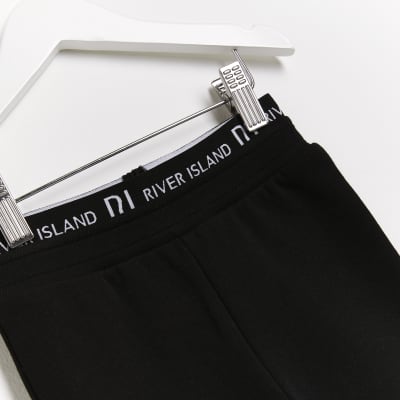 Mini girls black RI waistband joggers