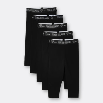 Girls Black RI Waistband Leggings