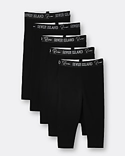 Mini girls black RI waistband leggings 5 pack
