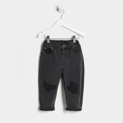 black ripped mom jeans petite