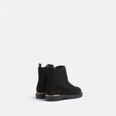Mini girls black sock boots River Island