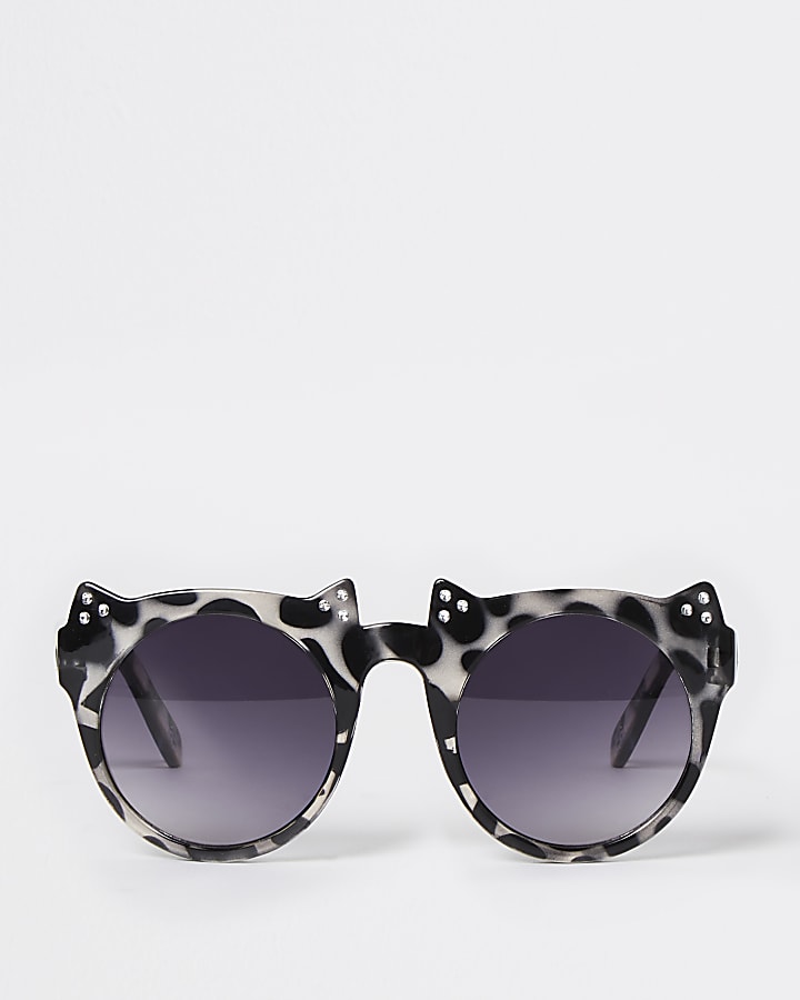 Mini girls black tortoise cat eye sunglasses