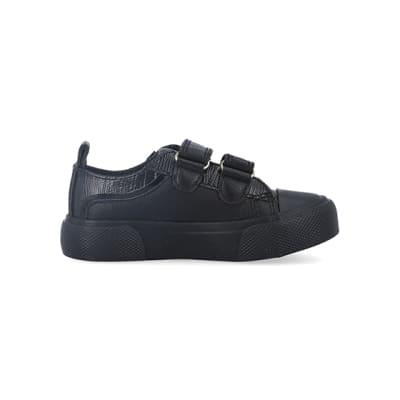 Kids black hot sale velcro trainers