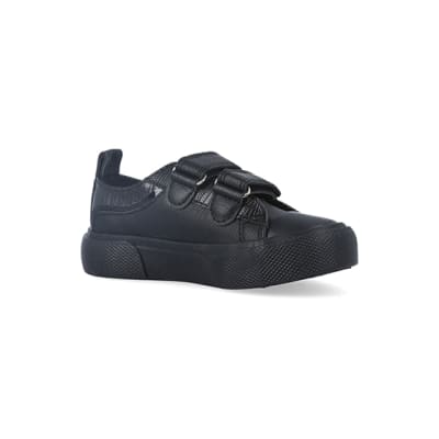 Girls black velcro trainers sale