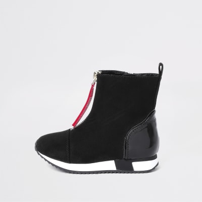 ladies black high top trainers