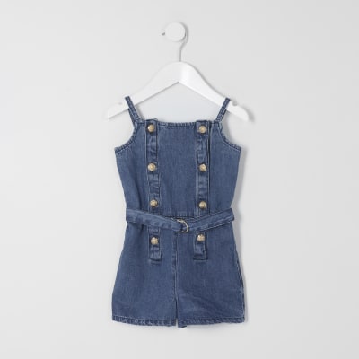 denim belted playsuit