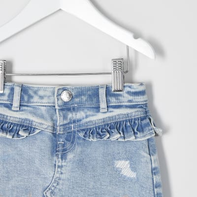 girls denim mini skirt