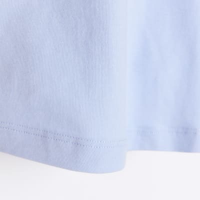 Mini girls blue lovely print t-shirt