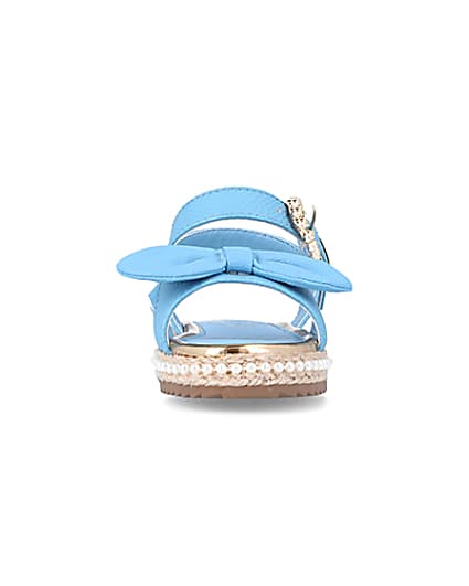 360 degree animation of product Mini Girls Blue Pearl Embellished Sandals frame-21